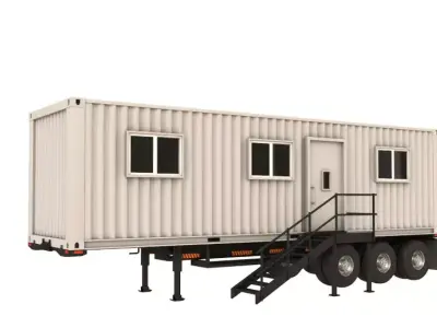Detailed Portable Building Trailer 3D model