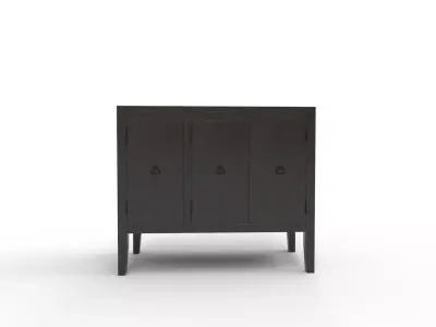 TallSolidWood Door Accent Cabinet 3D model