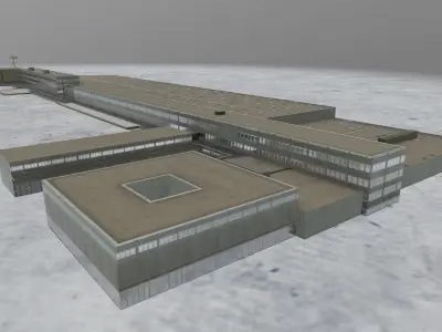 EDDH Cargo Terminal Low-poly 3D model