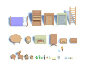 Fantasy Town Low Poly Pack by Phoreen Low-poly 3D model