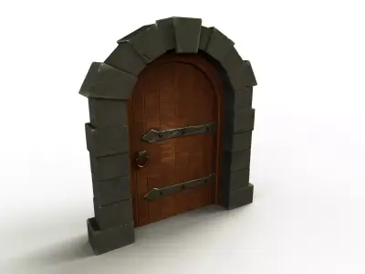 Doors Medieval  Low-poly 3D model
