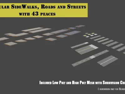 Sidewalks Roads and Streets Pack