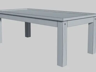 White and Light Wood Coffee Table Low-poly 3D model