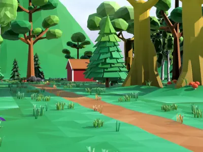 Scandinavian Low Poly Assets Pack Low-poly 3D model