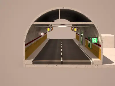 Road Tunnel Cutaway 3D model