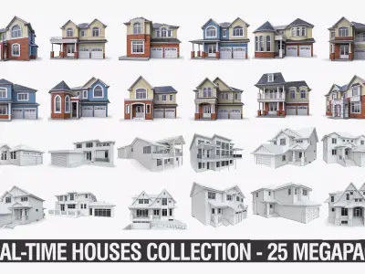 Private Houses Collection Low-poly 3D model