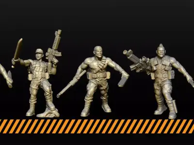 Jungle Fighters team1 3D print model