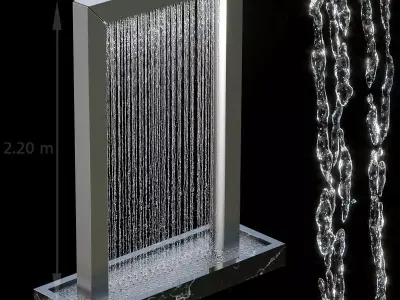 Waterfall fountains 004 3D model