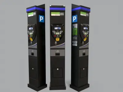 Parking Meter Low-poly 3D model