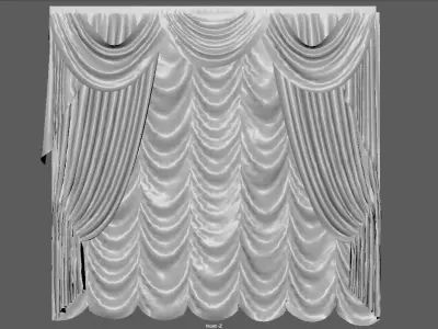 CURTAINS 3 curtain Low-poly 3D model