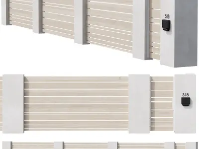 045 Modern Fence 03 3D model