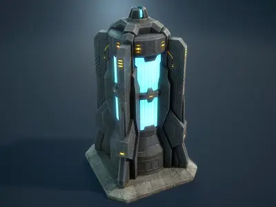 Generator Sci-Fi Game Low-Poly Low-poly 3D model