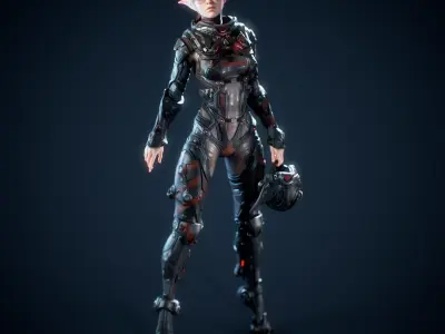 Space Elf Low-poly 3D model
