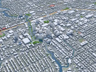 Fort Lauderdale Downtown Florida USA Low-poly 3D model