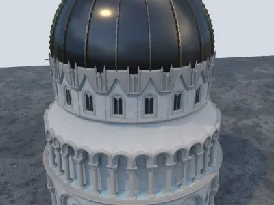 Baptistery leaning tower of pisa 3D model