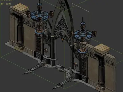 Game Advanced Collection Area - Entrance Gate 01 3D model