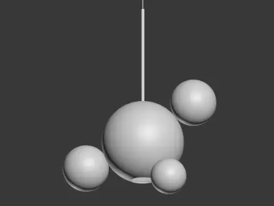 Suspension light Giopato Coombes Bolle bls 4 Lamp 3D model