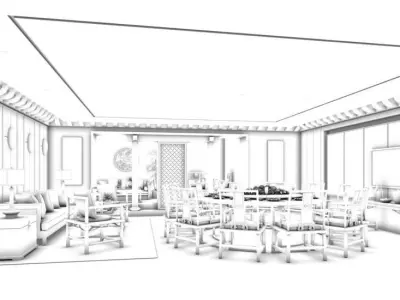 Business Restaurant - Coffee - Banquet  44 3D model