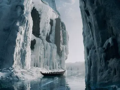 High quality  Iceberg environment  Low-poly 3D model