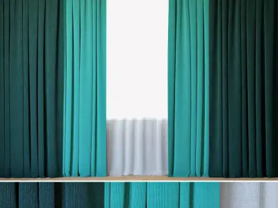 Curtains 70 Curtains with Tulle NOVUM 3D model