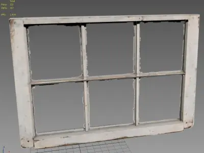 Window 4 wooden Low-poly 3D model