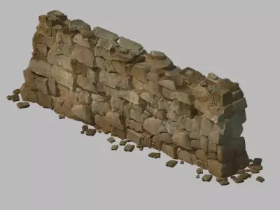 Water caravan - stone wall 3D model