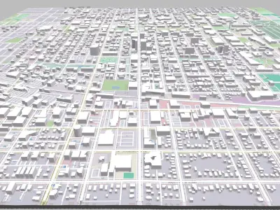 Cityscape Champain Illinois United States  3D model