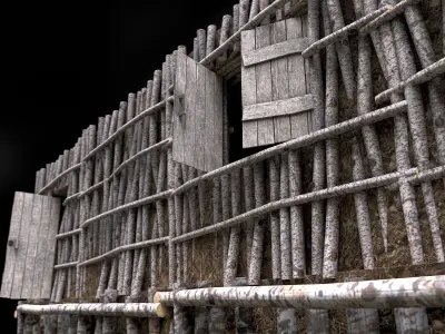 House Clay and Wood Free low-poly 3D model