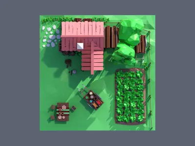 land 70A Low-poly 3D model