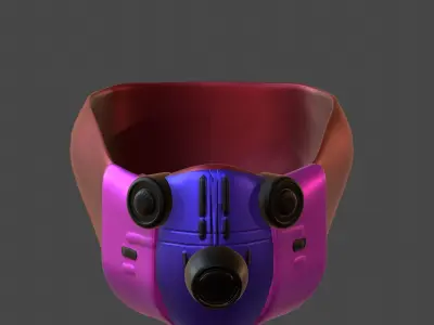 Gas mask helmet 3d model scifi Low-poly  Low-poly 3D model 140