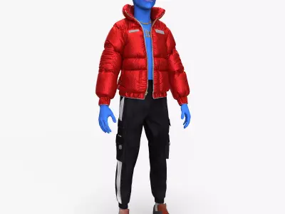 Alien Model with all the source files and textures Low-poly 3D model