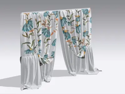 Curtain Low-poly 3D model