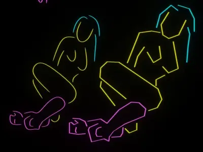 low poly and high poly smooth stripper sign club neon Free 3D model