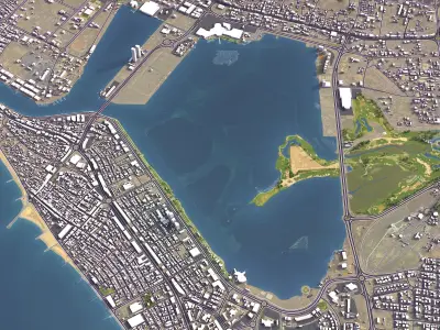 Ras al-Khaimah - 3D City Model Low-poly 3D model