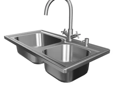 Kitchen Double Sink 3D model