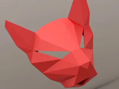abstract cat face lighting 3D model