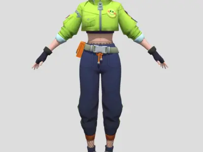   Benedetta Street Blow in Futuristic Style Low-poly 3D model