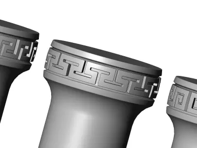 Simple greek key model making miniature pillar columns 3D print model