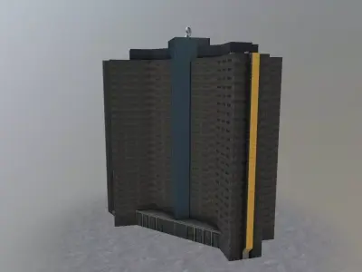 Amsterdam Millenium Tower Low-poly 3D model