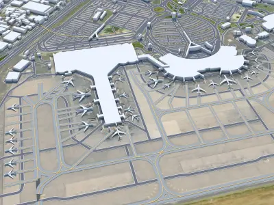 Algiers International Airport Houari Boumediene  Low-poly 3D model