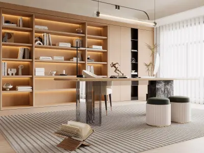 3D model of home study and office 3D model