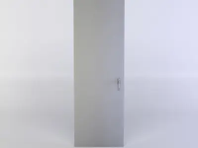 Door wooden cabinet with glass Low-poly 3D model