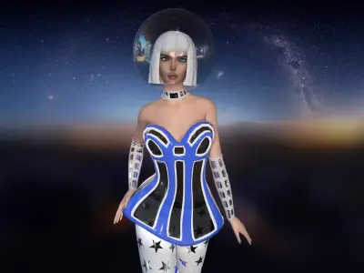 Cosmo lady Low-poly 3D model