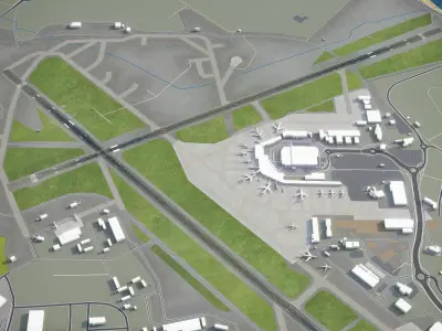 Stavanger - Airport - SVG Low-poly 3D model