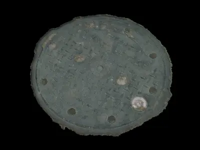 Korean style 7 manhole set 3D model