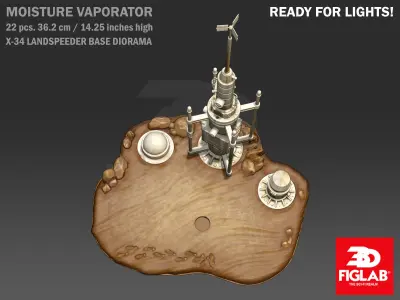 X-34 LANDSPEEDER BASE DIORAMA 3D model