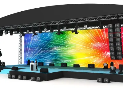 Big Outdoor Concert Stage 058 3D model