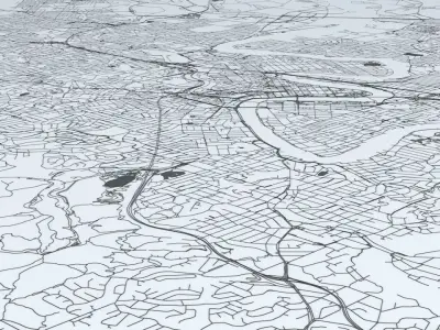 Brisbane Road Network and Streets 3D model