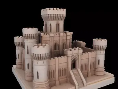 Architectural Medieval Castle Model 3D print model