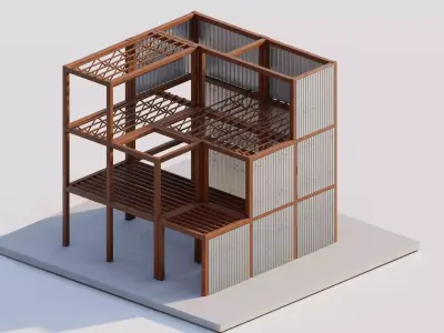 Structural engineering of Metal frame buildings  3D model